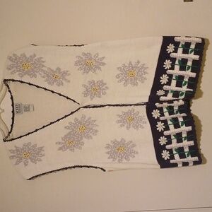 Vintage Koret Picket Fence Floral Sweater Vest Size XL